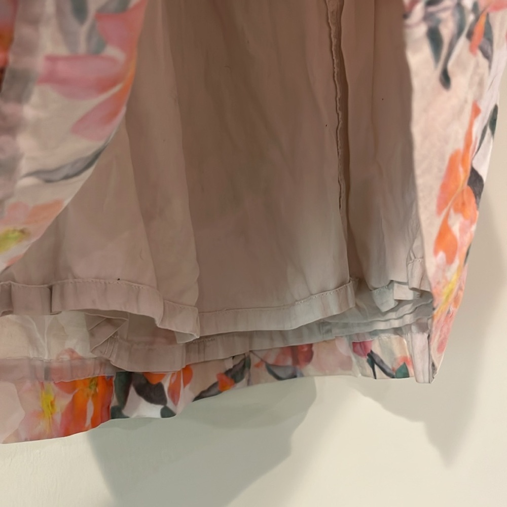 TEA Toddler 3T Sleeveless Dress Flowy Floral Ruffles Cotton Pink Orange Zipper - Picture 5 of 10